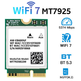 Wi-fi 7 mt7925 m.2 wireless lan card 5400mbps key e 2.4g 5g 6g bt5.3 card mạng wifi adapter dongle để giành chiến thắng 10 / 11 laptop
