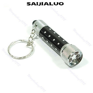 Saijialuomini Đèn pin LED 5 bóng móc khóa cầm tay siêu sáng màu đen