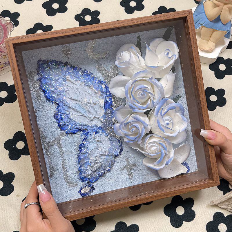Bướm Hoa Hồng Khung Ảnh DIY Bướm Hoa Hồng Họa Tiết Tranh Khung Ảnh Quà Tặng Sáng Tạo Hoa Hồng Bướm Khung Ảnh