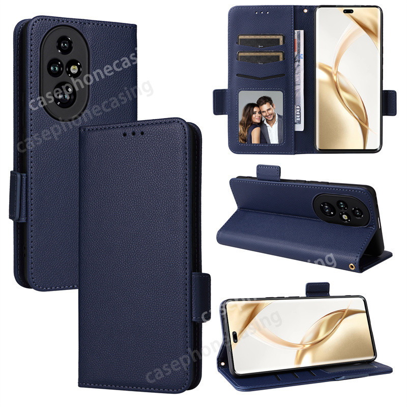 Vỏ Lật Cho Honor 200 Pro Lite Honor200 Pro 200Pro Ốp Điện Thoại Sang Trọng Lật Da PU Ví Dây Đứng Bên Khóa Ốp Lưng