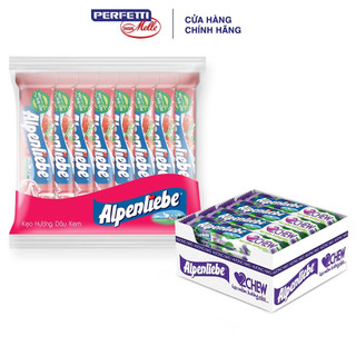 Combo Kẹo Alpenliebe 32 thỏi Hương Dâu Kem + Kẹo Mềm 2Chew Hương Nho