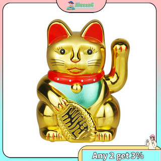 Hus 2.6in Mèo May Mắn Trung Quốc May Mắn Mèo Vẫy Cánh Tay, Năng Lượng Mặt Trời May Mắn Tượng Mèo Trang Trí Cho Phong Thủy Chào Đón Vận May