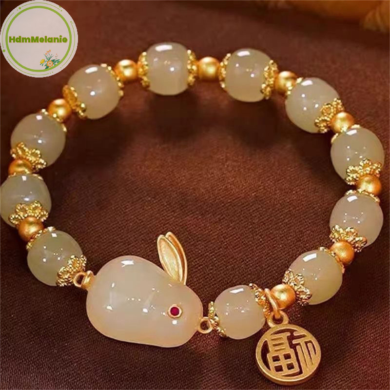 Hdmmelanie Phước Lành Cặp Đôi May Mắn Kính Tình Bạn Thỏ Vòng Tay Thời Trang Hạt Đá Tự Nhiên Cho Nữ Trang Sức Quà Tặng VN