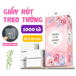  Giấy Treo Đa Năng Sipiao Hoa Hồng Khăn Rút Treo Trường 4 Lớp Mỗi Bịch 1000 Tờ Dai Mềm Từ Bột Tre Giấy Rút Treo Tường 