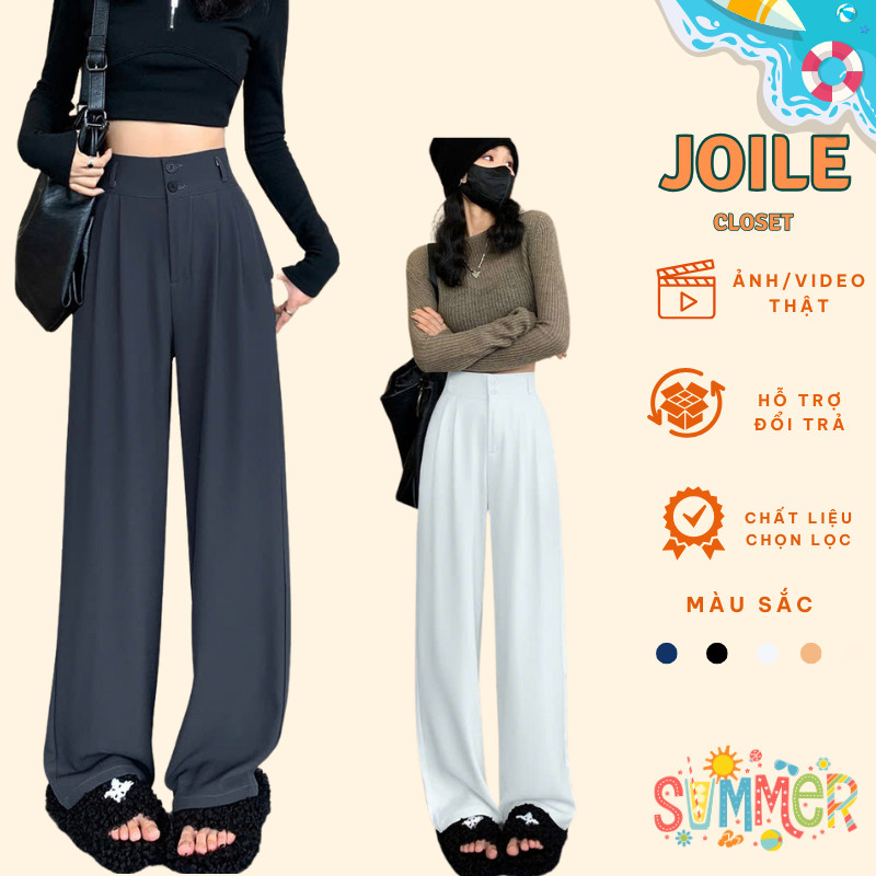 Quần ống suông hai khuy, Quần tây công sở, Quần tây cạp cao Joile_Closet