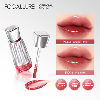 Focallure Gương 3D Dewy Lip Tint Glowy Plump Nhẹ Không Dính Sương & Độ Ẩm Son Bóng