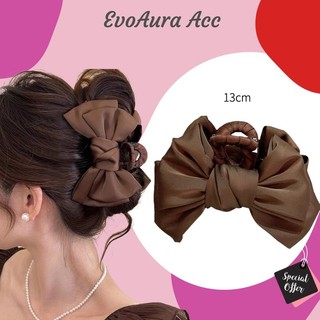  🇰🇷 Cao Cấp Satin Nơ Tóc Nữ Tập Tóc Kích Thước Lớn Vải Cuộn Dây Kẹp Tóc Đầu Sau Cá Mập Kẹp 