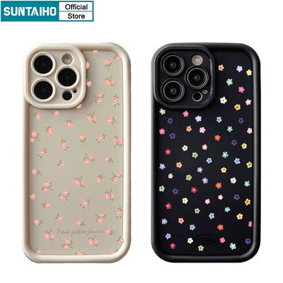 Suntaiho Thẩm Mỹ Vỏ Dễ Thương Họa Tiết Hoa Ốp lưng Iphone 11 12 13 14 15 16 Pro Max IP 7 8 Plus Iphon X Xs XR Xs Max Silicon Mềm Cao Cấp Chống Sốc Ốp Lưng