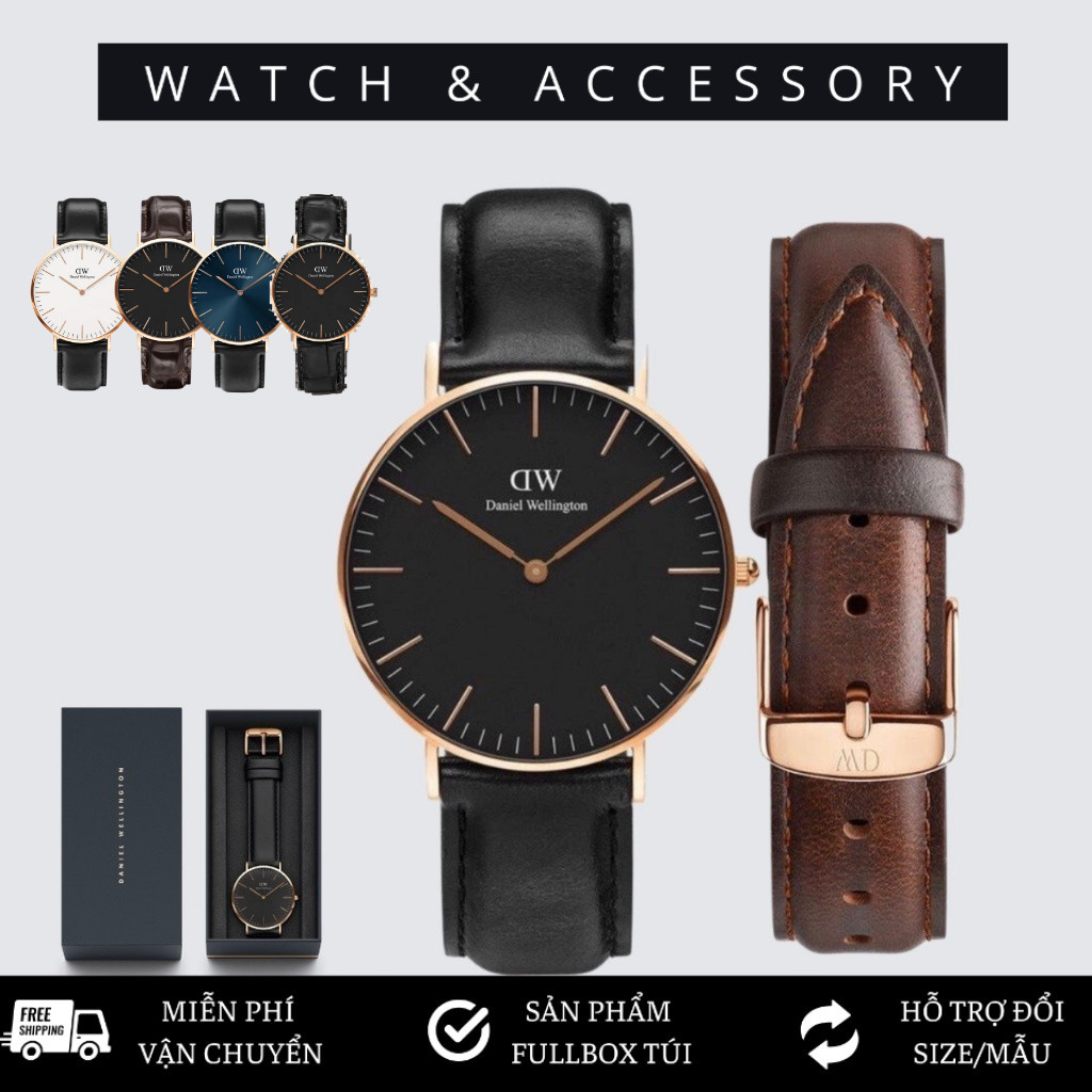 [Tặng Kèm Hộp Nơ] Đồng Hồ Nam Nữ  Classic Sheffield Rose Gold Black 36mm & 40mm D_W Chính Hãng | BigBuy360 - bigbuy360.vn