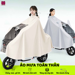 Áo mưa xe máy chống mưa hai người có tấm chắn mặt có thể tháo rời, kính bảo vệ mắt trong suốt và nhiều màu sắc tươi sáng
