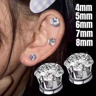 4-8mm Thời Trang Từ Tính Bông Tai Nữ Sáng Nam Châm Bông Tai Zircon Đá Bông Tai Chống Xuyên Bông Tai