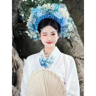 Quanzhou giả kẹp tóc hoa wai hanfu lụa hoa mũ đội đầu kẹp tóc hoa phụ kiện tóc phong cách dân tộc chụp ảnh hoa đầu vòng hoa