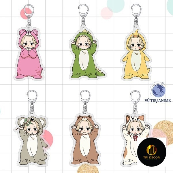 Móc khóa keyring MIKEY TOKYO REVENGERS ver MẶC ĐỒ THÚ in hình anime chibi quà tặng dễ thương