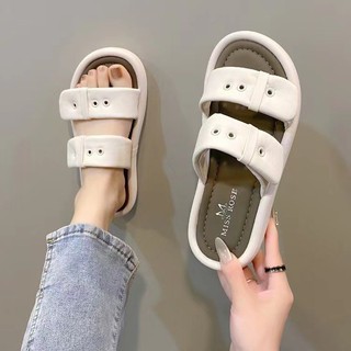 Dép nữ quai ngang đế coa 4 cm êm ái cài khuy lỗ trẻ trung dép nữ quai chéo