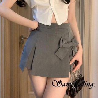 Sf-nữ Skorts Ngọt Ngào Thanh Lịch Nơ Mùa Hè Quần Short Chắp Vá Khe Dạo Phố Cho Bữa Tiệc Hàng Ngày