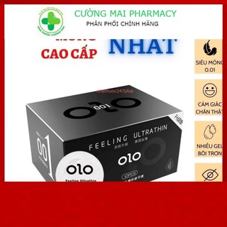 Bao cao su siêu mỏng olo 001 feeling ultrathin đen 10 cái