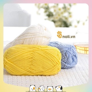 Len milk cotton 125g loại 1 se tròn, săn chắc, tơi xốp, đan móc khăn, áo, túi xách, thú bông cho bé (Mã 21 đến 40)