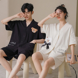 Bộ đồ ngủ cặp đôi, đồ ngủ ngắn tay cotton mùa hè dành cho nữ