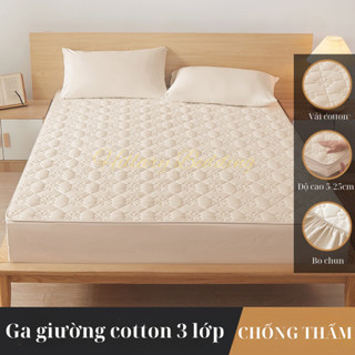 Ga giường chống thấm cotton cao cấp an toàn cho da kích thước 1m6, 1m8x2m, 2m x 2m2
