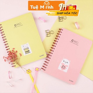 Sổ Klong B5 200 trang VPPTUEMINH Caro 5x5 lò xo kép bìa bồi dày màu dễ thương - vở Klong MS 297