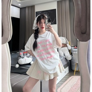 Áo thun nữ in chữ đính nơ chất cotton tàu 168.fashion Aophong24430/P1K2