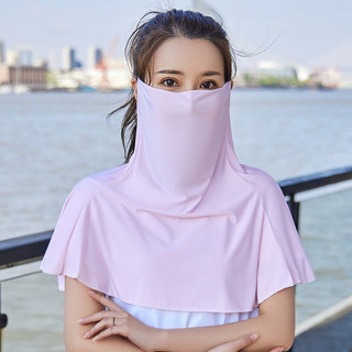 Mùa Hè Băng Lụa Màu Trơn Veil Đơn Giản Ice Silk Mặt nạ Lớn Nữ Đi Xe Đạp Ngoài Trời Bảo Vệ Cổ Tấm Che Nắng Mặt nạ Chống Nắng