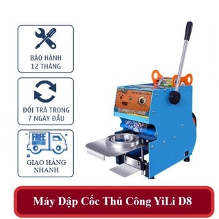 Máy dập nắp cốc ép miệng ly trà sữa yili, máy ép ly nhựa size cốc 350 - 700ml cao 18cm. hàng chính hãng bảo hành 12t