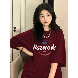 HANUNA Local Brand Áo Thun Phông Form Rộng 100% Cotton BIG SIZE Áo thun ngắn tay màu đỏ tía mùa hè Plus Size Nữ