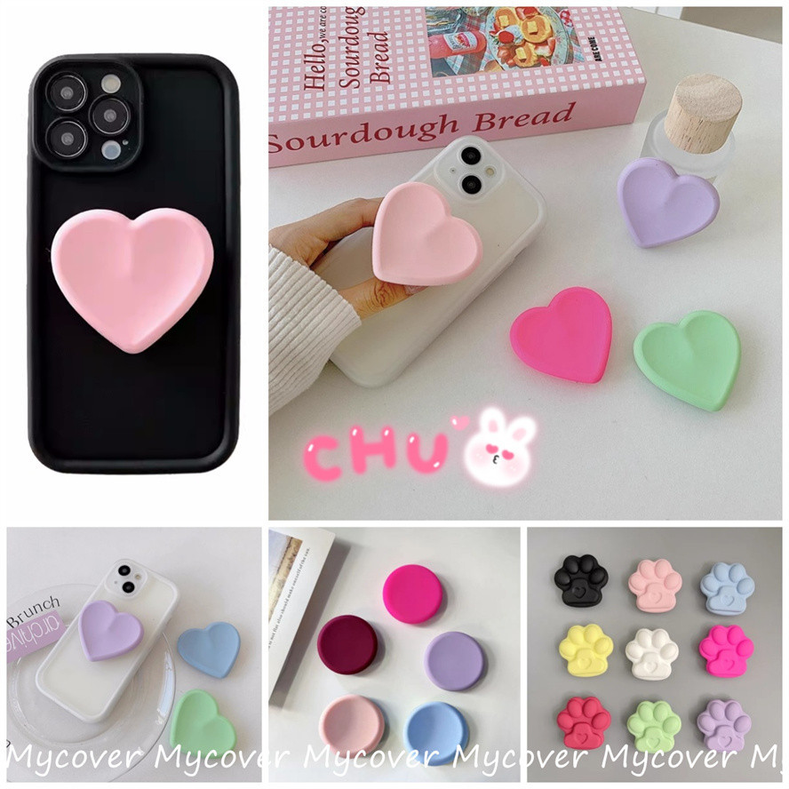 Màu Trơn Giá Đỡ Điện Thoại Giá Đỡ Điện Thoại Có Thể Thu Vào Để Bàn Phim Truyền Hình Theo Dõi Điện Thoại Đa Năng Sáng Tạo Tình Yêu Tròn Mèo Paw Hình