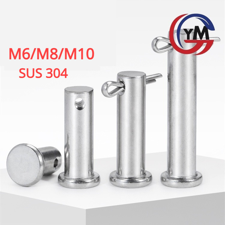 [Ymh1] Trục gài chốt chẻ, chốt định vị bắt chốt chẻ，Chốt chẻ  inox 304 M6 / M8 / M10