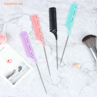 Lucaiitn Nữ Dài Đuôi Chuột Lược Xương Đầu Sharp End Braid Divider Lược Parg Lược Chải Tóc VN