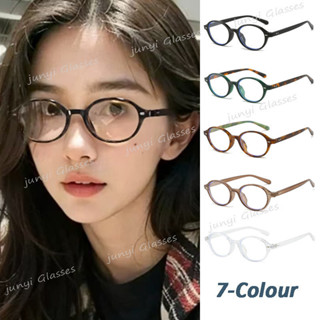 Hàn Quốc Retro Y2K Khung Hình Bầu Dục Chống Ánh Sáng Xanh Kính Nữ Chống Bức Xạ Giun Sách Khung Nhỏ Kính Mắt Dành Cho Nữ Kính Tròn Ống Kính Có Thể Thay Thế