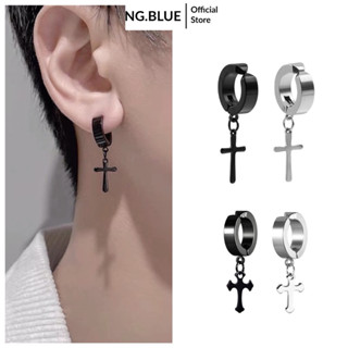  Khuyên tai bông hoa tai nam nữ giả kẹp vành hình chữ thập ngôi sao thép titan không gỉ không cần bấm xỏ lỗ phụ kiện đẹp 