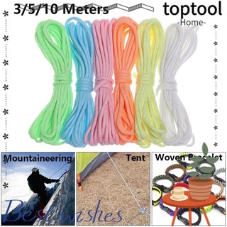 Toptool 3 / 5 / 10 Mét Paracord 6 Màu Thiết Bị Cắm Trại 550LB Cắm Trại Phát Sáng Paracords