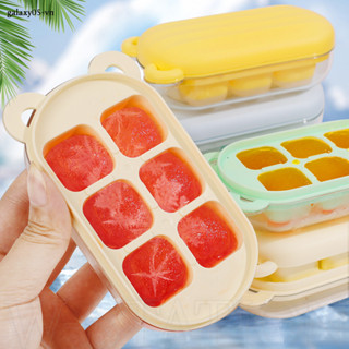 Khuôn làm đá viên LINGMENG – 6 hộp lưới đá có nắp đậy – Thực phẩm - máy làm đá gấu dễ thương cấp độ – Đồ dùng nhà bếp mùa hè – Khay đá tái sử dụng
