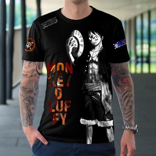 Áo thun ngắn tay in hình One Piece Luffy 3D