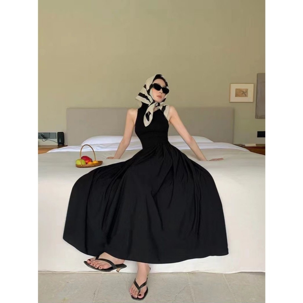 Đầm váy xòe dáng maxi dài thiết kế ba lỗ sát nách chất liệu co giãn mềm mịn hàng QCCC HMH SP165 | BigBuy360 - bigbuy360.vn