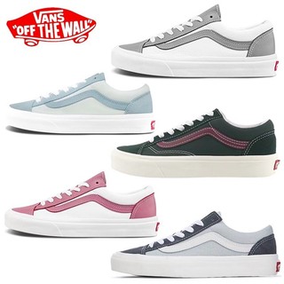 Vans Style 36 Morandi Grey Giày vải hai màu xanh trắng khâu màu tương phản giày trượt ván thông thường cổ thấp