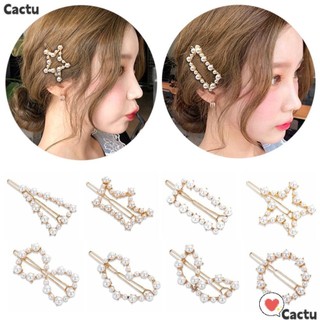 Kẹp tóc kim loại đính hạt giả ngọc trai