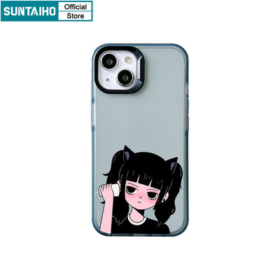 Suntaiho Cặp Đôi Dễ Thương Vỏ Hoa Cô Gái Bé Trai Họa Tiết Ốp lưng Iphone 15 14 12 13 11 Pro Max IP 7 8 Plus Iphon X Xs XR Xs Max TPU Silicone Mềm Cao Cấp Chống Sốc Ốp Lưng