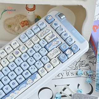  < Divinehi4 > 140 Phím Mèo Dễ Thương Thỏ Chó Con Gấu Chủ Đề Keycaps MOA Profile PBT Key Caps Kit Cho 61   87   96   104   108 Phím Bàn Phím Chơi Game GMK67 Đẹp 