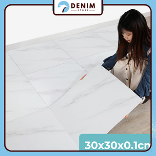 Miếng dán sàn nhựa vân đá sẵn keo BUNA, trang trí phòng ngủ, chất liệu PVC, kích thước 30x30x0.1cm
