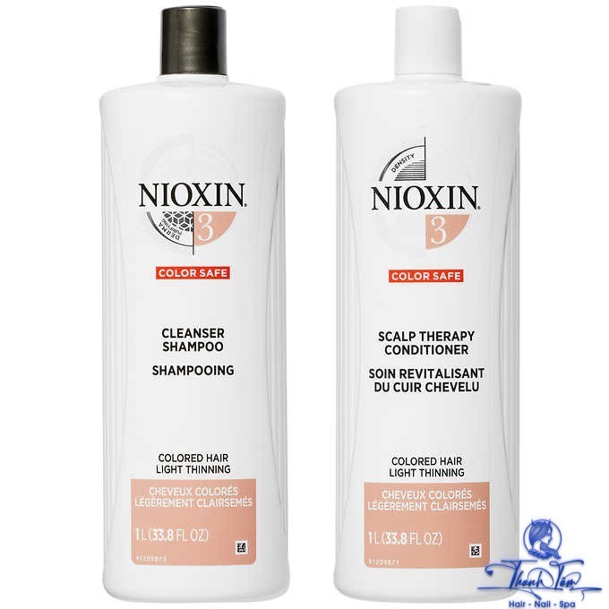 [ NK ] Dầu gội xả chống rụng tóc Nioxin System 3 1000mlx2