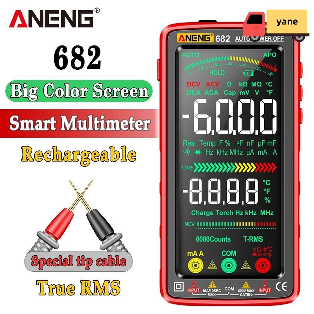 Yane AC / DC Ampe kế ANENG 681 682 LCD Màn hình màu lớn Máy kiểm tra điện áp có thể sạc lại