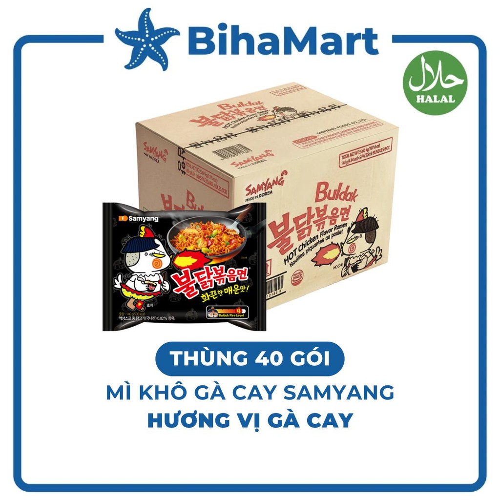 THÙNG40GÓI- SAMYANG- Mì khô gà cay Samyang hương vị Gà cay, mì Samyang gà cay truyền thống, mì gà ca