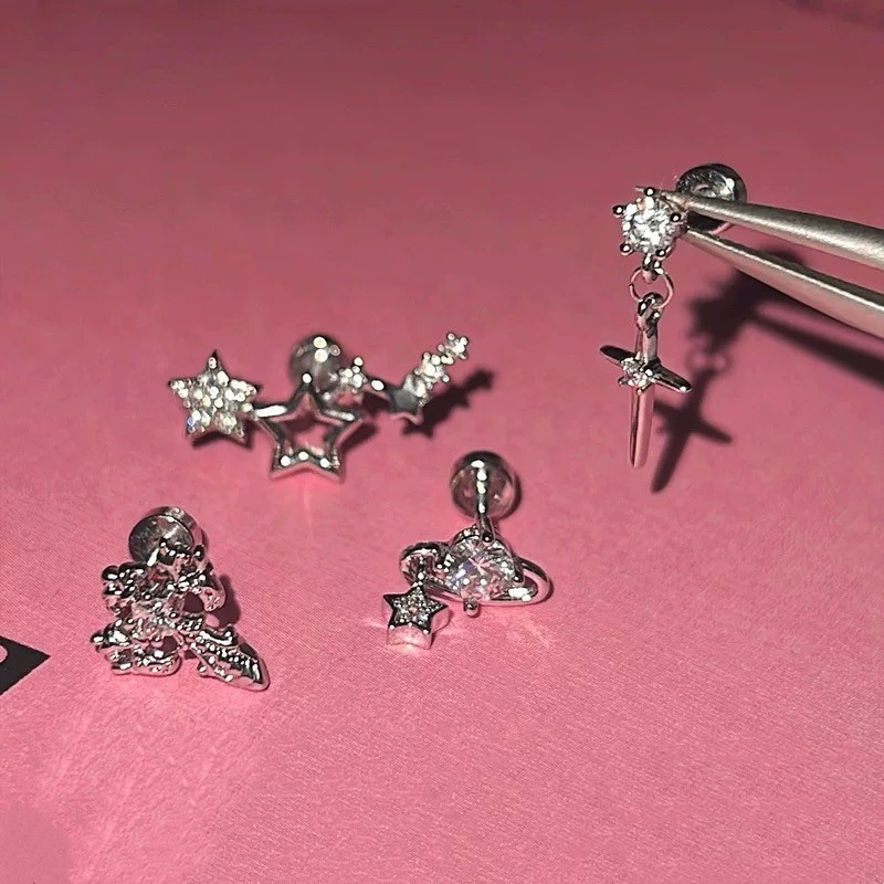 1 Chiếc Charm Hợp Kim Hình Học Mặt Dây Chuyền Bông Tai Xương Tai Nữ