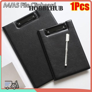 Hobbyhub 1 Cái A4 A5 Clipboard, Thư mục tập tin hội nghị bằng da PU có thể gập lại, Siêu mịn có khóa kẹp Tấm viết màu đen Cung cấp văn phòng