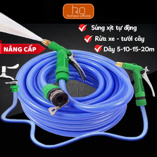 Vòi Xịt Tăng Áp Rửa Xe Gia Đình, Tưới Cây, Rửa Sân 8 Chế Độ Xịt Kèm Tay Cầm Phun Tự Động Home Ơi