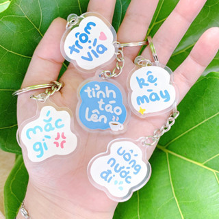 Móc khoá cục súc, trộm vía, mắc gì, kệ mày, uống nước đi làm quà tặng nlp