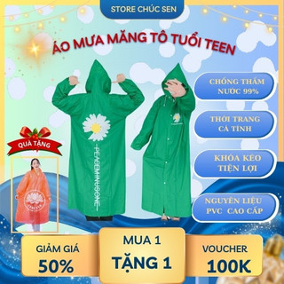  ÁO MƯA MĂNG TÔ CHÚC SEN  HOA CÚC G-DRANGON DÀNH CHO TUỔI TEEN - STYLE HÀN QUỐC-. SIÊU HOT 2025 